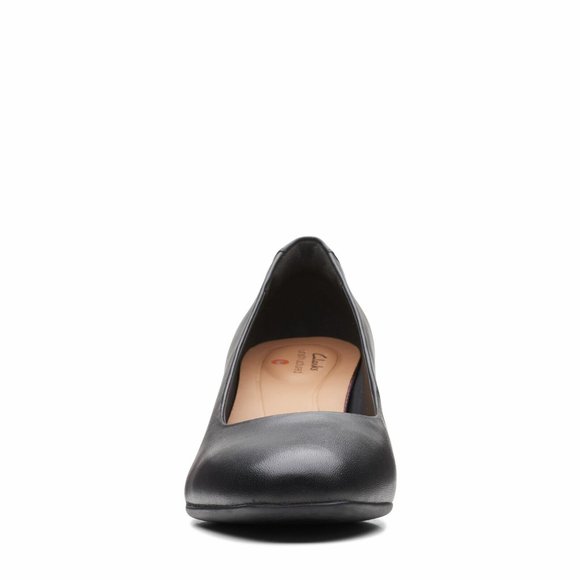 Clarks Womens Un Cosmo Dress Black Leather Shoes - Picture 3 of 5